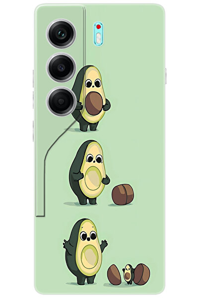 TECNO Camon 40 (CM5) Uyumlu Kılıf Desen Baskılı Silikon Avakado STK:618 CP-9smaF23