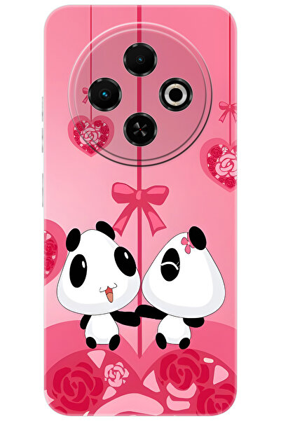 TECNO Spark 30C (KL5/KL5n) Uyumlu Kılıf Desen Baskılı Silikon Sevimli Pandalar STK:166 CP-UW2BVFC