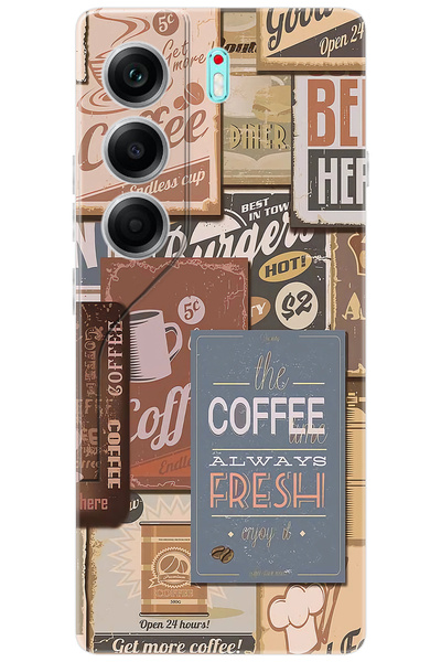 TECNO Camon 40 (CM5) Uyumlu Kılıf Desen Baskılı Silikon Kahveci Tabelaları ST...