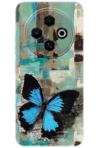 TECNO Spark 30C (KL5/KL5n) Uyumlu Kılıf Desen Baskılı Silikon Kelebek Resim S...