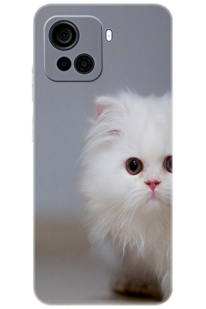 CASPER Via F30 Uyumlu Kılıf Desen Baskılı Silikon Beyaz Kedi STK:139 CP-4tvbLTb