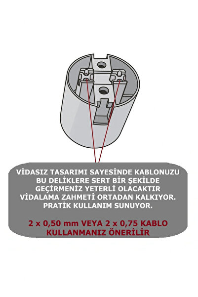 CONANA İtalyan Tip E27 Tam Dişli Duy Vidasız Geçmeli Bakalit Beyaz (250V-4A) 5 Adet