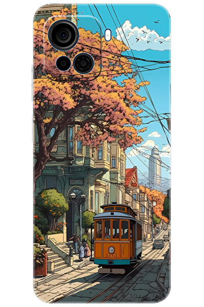 CASPER Via F30 Uyumlu Kılıf Desen Baskılı Silikon Tramvay STK:645 CP-9Pp1hjd