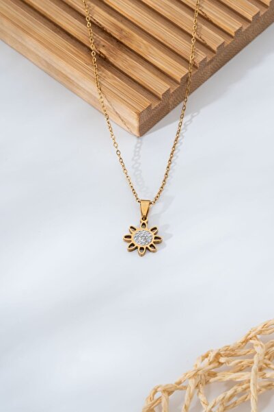 stainles steel Stainless Steel Necklace with Sun Motif