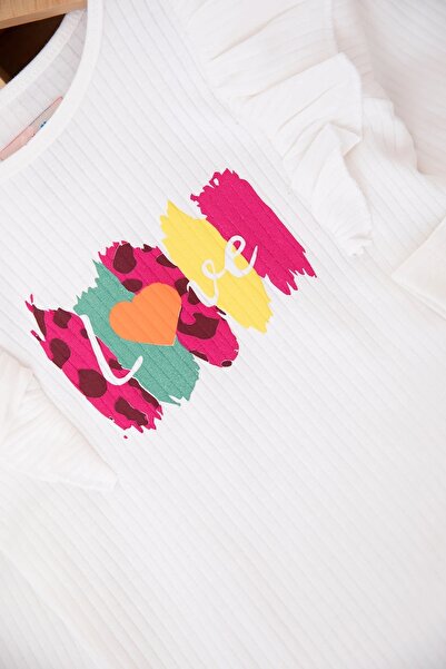 Egelite Girl's 2-3-4-5-6 Years Old Seasonal Ruffled Tiril Tiril Woven Pantalon Top and Bottom Set