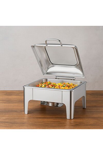 ALMASA 6L Silver Square Glass Hole Hydraulic Buffet Heater