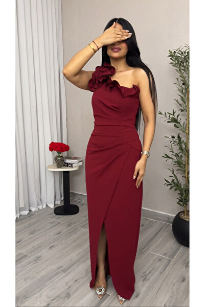 MILA WORLD Elegant one shoulder plain women's dress