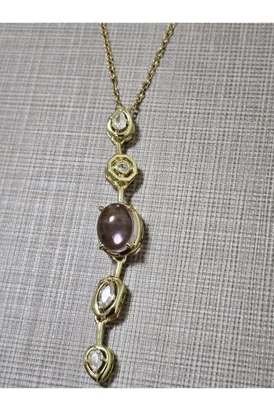 stainles steel Renkli Taşlı Paslanmaz Çelik Kolye