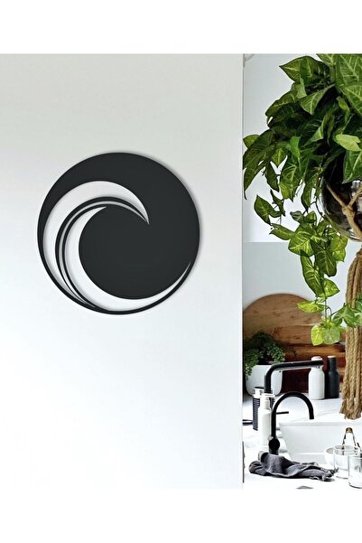 VENON Siyah Rüzgar Desen Metal Tablo 30 Cm Duvar Dekorasyon METAL Duvar Süsü Salon Antre Metal Tablo