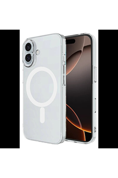 Genel Markalar iPhone 16 Kılıf Magneticsafe Şeffaf Silikon - Şeffaf