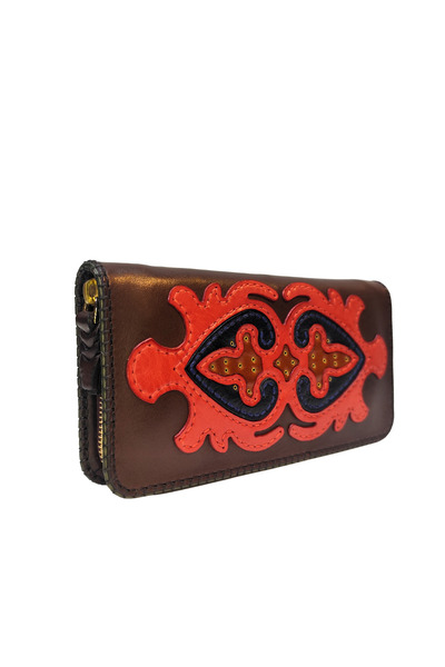 GÖN Handmade (Handmade) Multi-Compartment Genuine Leather Women's Wallet Isfahan 40020