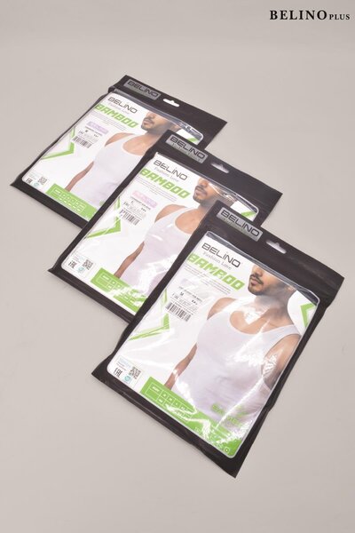BELİNOPLUS Bambu Athlete Men's White Color Sweat Absorbent Lycra 3-Pack