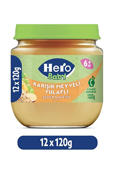 Hero Baby Karışık Meyveli Yulaflı Kavanoz Mama 120g x12