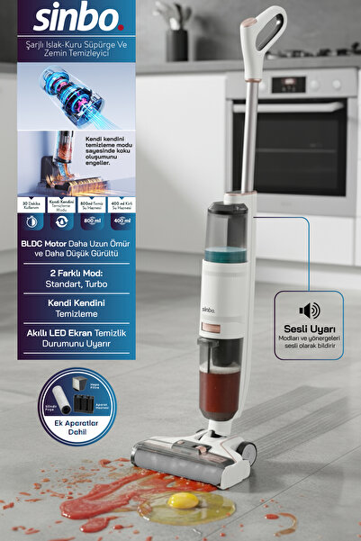 Sinbo SFC-4102 Islak-Kuru Yüzey Temizleyici-Beyaz
