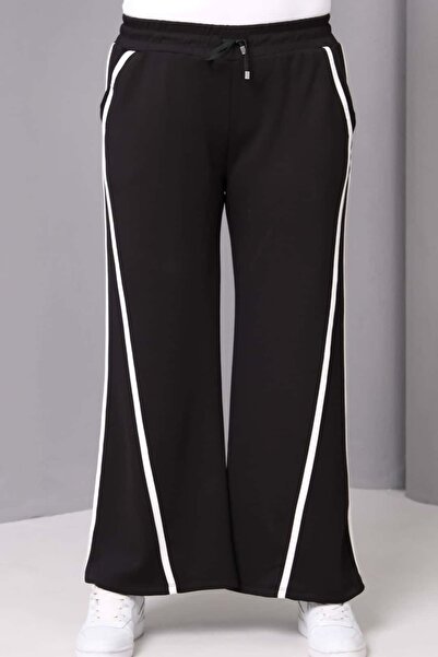 tarzımsüper Women's Plus Size Elastic Waist Comfort Model High Waisted Luxury Soft Stretchy Fabric Sweatpants