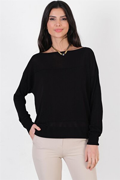 Spazio Consolato Kayık Yaka Triko SİYAH