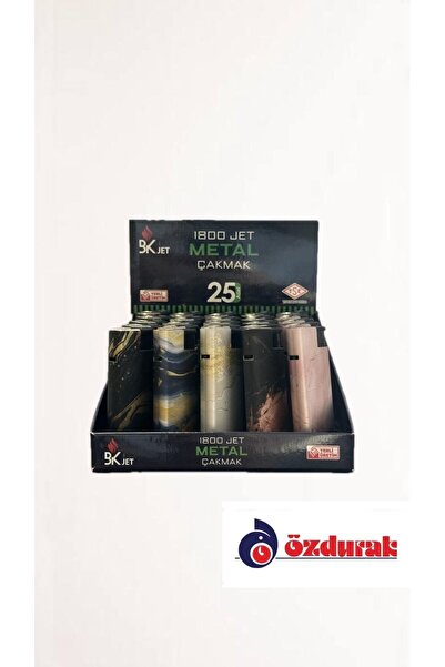 Genel Markalar BKJET1800 Izgaralı Dokulu Desenli Yeniden Doldurulabilir 25 Adet Lüks Çakmak