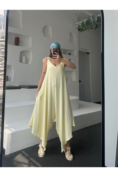 Moda Hour Bürümcük Salaş Yazlık Kadın Tulum Askılı Bohem