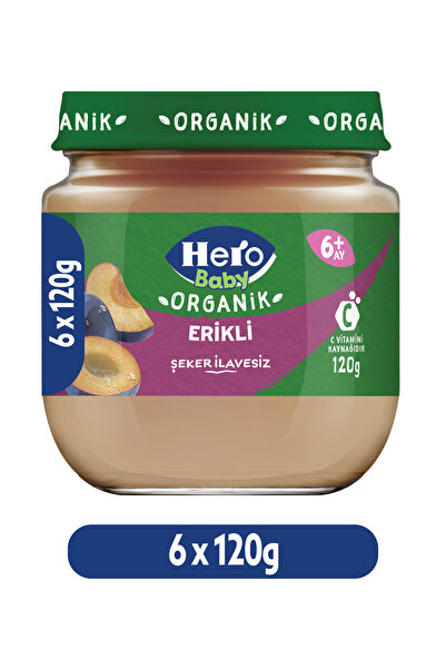 Hero Baby Organik Erik Püreli Kavanoz Mama 120g X 6 (720G)