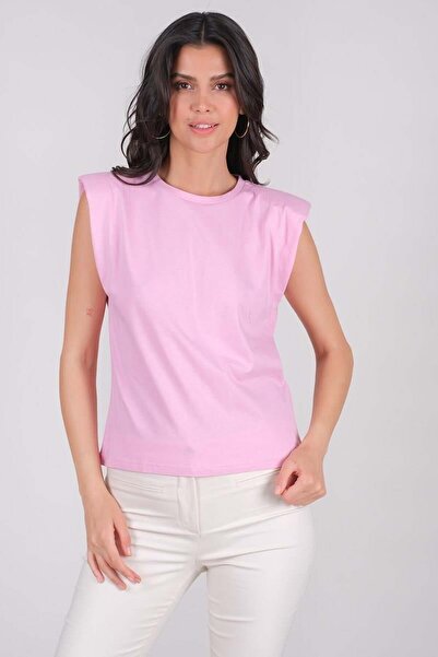 Spazio Caprioglio Vatkalı Kolsuz Basic PEMBE