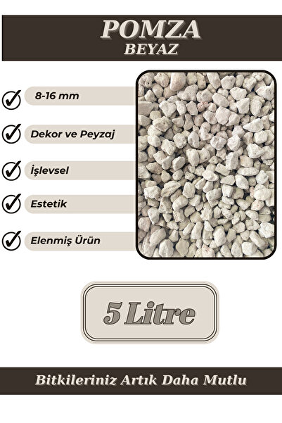 MF Botanik 8-16 Mm Pomza Taşı  5 Litre Ponza Taşı 5 Litre Volkanik Ponza Taşı Tarım Pomzası 5 Lt Paket