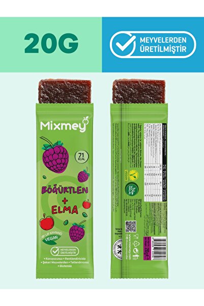 mixmey Karma 2 Meyve Bar 12 Adet | Sağlıklı Atıştırmalıklar – Vegan, Glutensiz, Koruyucusuz 20gr X 12 Adet