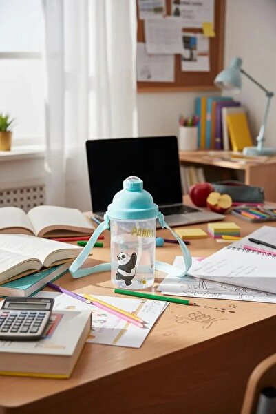 Miniso We Bare Bears Lisanslı Tutacaklı Plastik Şişe (500ml) - Panda