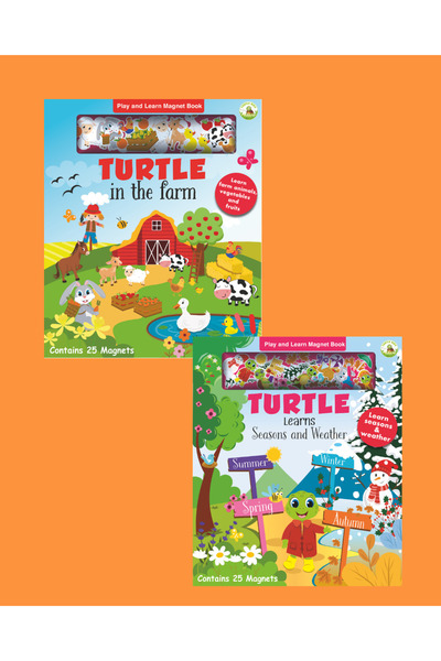 TURTLEKİDS Turtle Kids Play and Learn Magnet Book Series 2 (Farm-Seasons&Weather