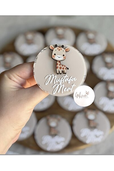 Gökçem hediyelik 20 adet zürafalı pleks bebek magnet