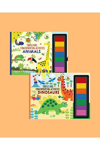 TURTLEKİDS Seria de activități cu amprentă digitală Turtle Kids 2'li (Animale...