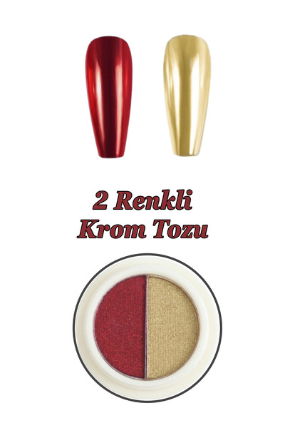 Easy Beauty Krom Tozu 2 Renk Nail Art Ayna Tozu İnci Tozu Kullanımı Kolay