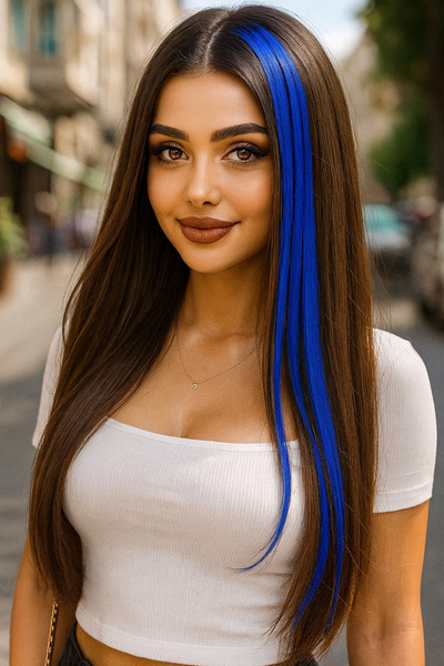 TAKIŞTIR Postă de păr laterală / Culoare bleumarin / 50 Cm