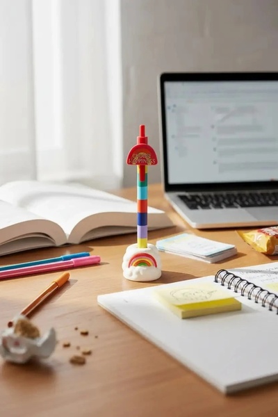 Miniso Lisanslı Yaz Renkleri Serisi Standlı Tükenmez Kalem - Masaüstü Dekorat...