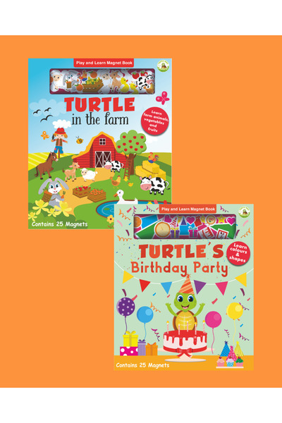 TURTLEKİDS Turtle Kids Play and Learn Magnet Book Series 2 (Farm-Birthday Party)