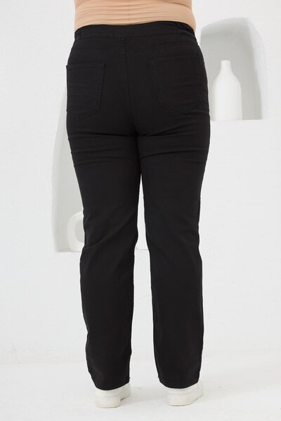 RMG Μαύρο βαμβακερό παντελόνι με ελαστική μέση