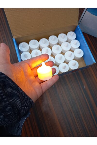 yörük tuhafiye Led Mum Mum 12 Adet Tealight Mum Led Işıklı Dumansız Pilli Led Mum