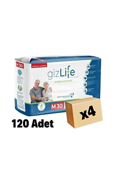 GIZLIFE Yetişkin Hasta Bezi Bel Bantlı Orta Boy Medium 120'li