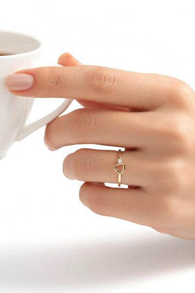 Çgk Çiğdem Gürel Kuyumculuk 14 Ayar Çıtır Kalp Altın Yüzük