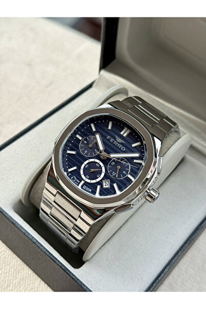 FERRO ساعة يد رجالية بحبل فولاذي فضي FM11499A-A3