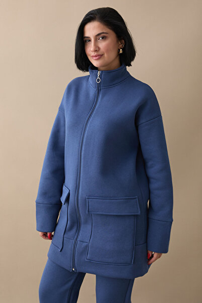 InStyle İki Cepli Fermuarlı Takım Mavi