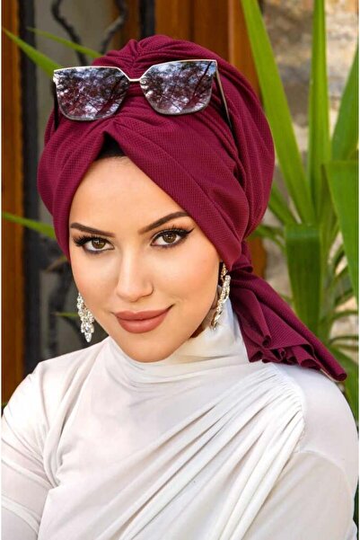 Aişe tesettür Bordo Tokalı Bone