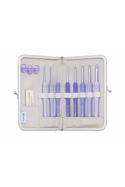 BALIM ÖRGÜ EVİ Tulip Etimo Mor (Murasaki) Set & Gold Makas