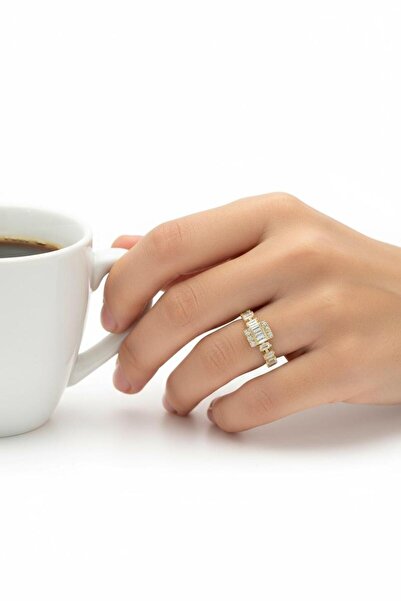 Çgk Çiğdem Gürel Kuyumculuk Baget Taşlı Altın Yüzük