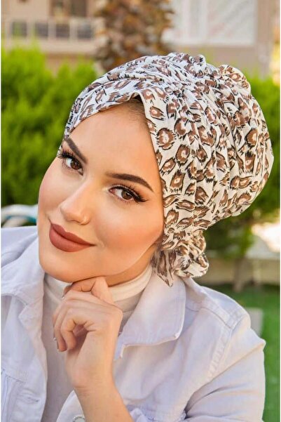 Aişe tesettür Καπέλο με αγκράφα με σχέδιο λεοπάρ