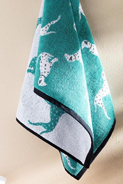 Madame Coco New Season Dalmatien Yarn Dyed Face Towel - Water Green - 50X85 cm - Su