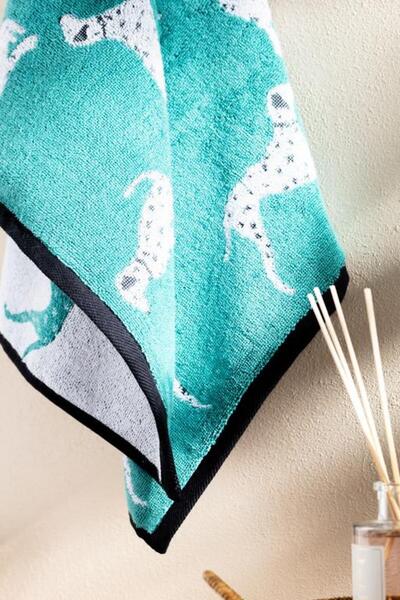 Madame Coco New Season Dalmatien Yarn Dyed Face Towel - Water Green - 50X85 cm - Su