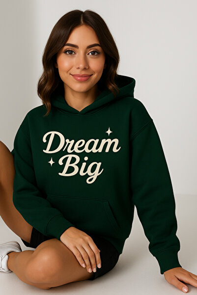 CLASSY.MODA Hanorac oversize pentru femei, cu glugă, buzunar cangur, cu textu...