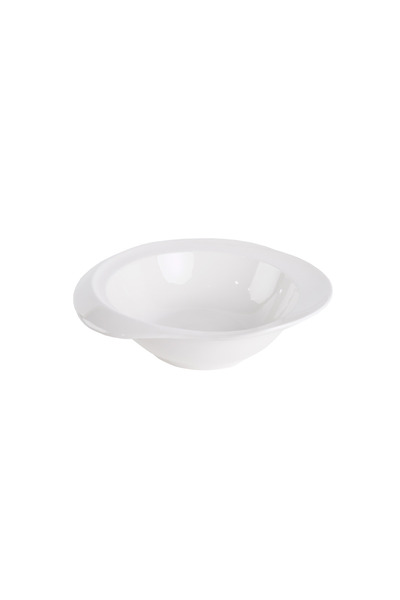 SQUALO Round porcelain bowl with sloping edges - white 27.7x24.6x9 cm