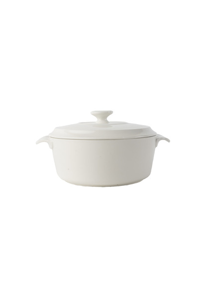 SQUALO Round Porcelain Bowl with Lid and Handle - White 1800ml