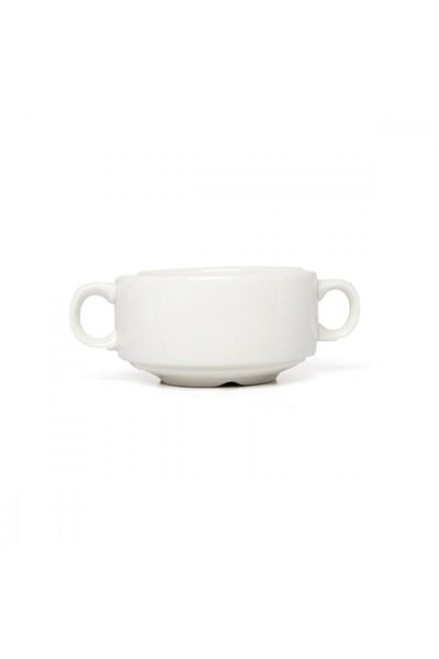 SQUALO Elegant Porcelain Bowl with White Handles (12) - 200 ml